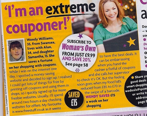 Freestuff.co.uk featured in Woman's Own